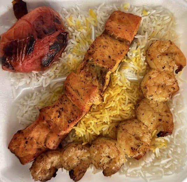 Shrimp salmon.